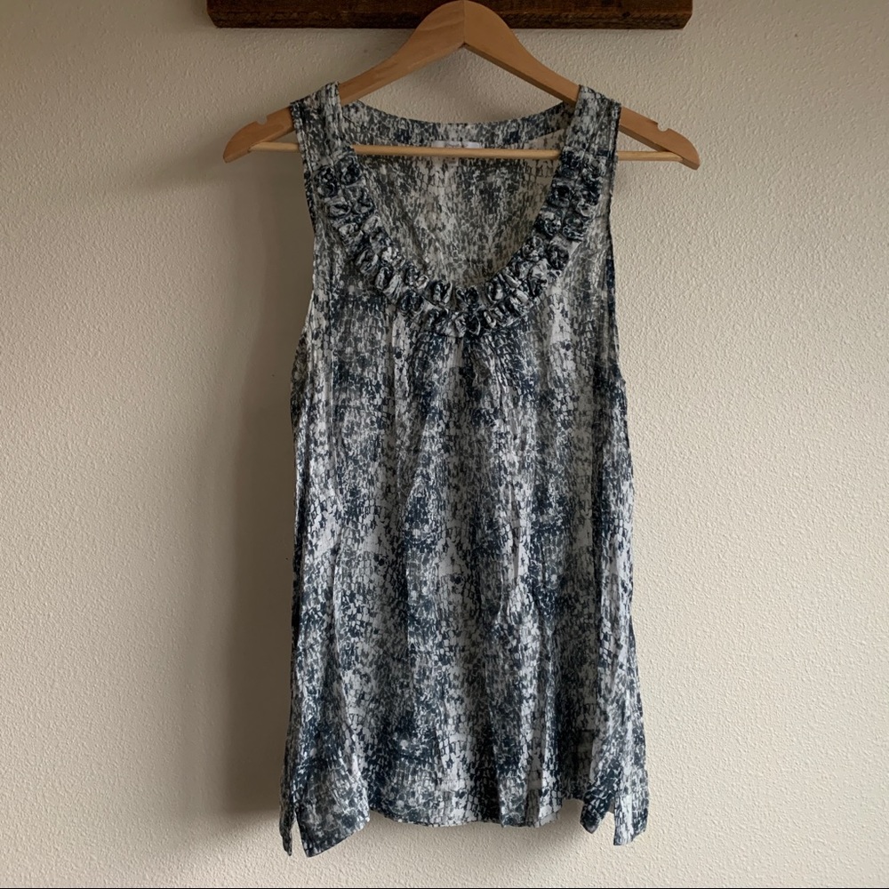 Mystree — sheer patterned sleeveless blouse